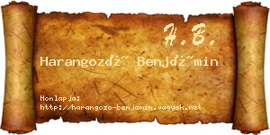 Harangozó Benjámin névjegykártya